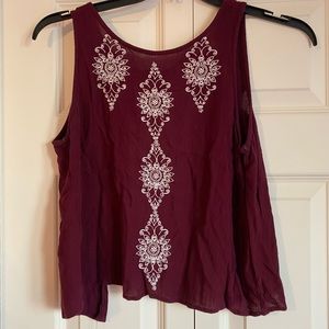 Open-Back Maroon Tank Top